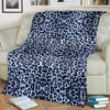 Leopard Blue Skin Print Fleece Blanket