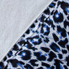 Leopard Blue Skin Print Fleece Blanket