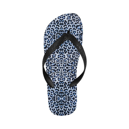 Leopard Blue Skin Print Flip Flops-JTAMIGO.COM