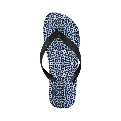 Leopard Blue Skin Print Flip Flops-JTAMIGO.COM