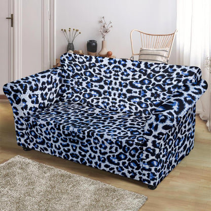 Leopard Blue Skin Print Loveseat Slipcover-JTAMIGO.COM