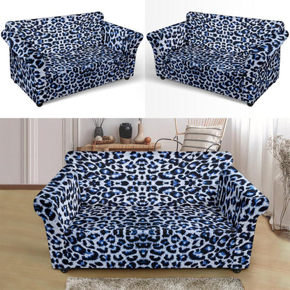 Leopard Blue Skin Print Loveseat Slipcover-JTAMIGO.COM