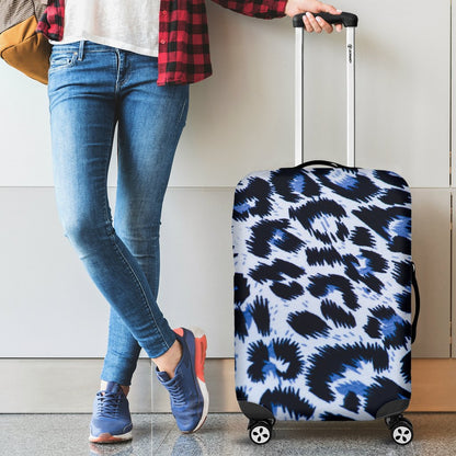 Leopard Blue Skin Print Luggage Cover Protector