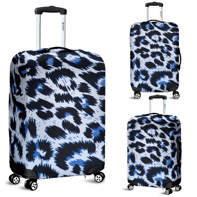 Leopard Blue Skin Print Luggage Cover Protector