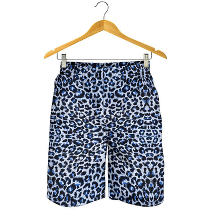 Leopard Blue Skin Print Mens Shorts-JTAMIGO.COM