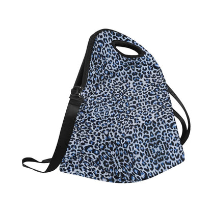 Leopard Blue Skin Print Neoprene Lunch Bag (Model 1669)(Large)-JTAMIGO.COM