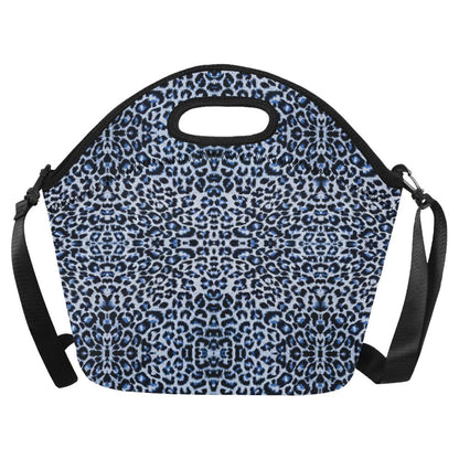 Leopard Blue Skin Print Neoprene Lunch Bag (Model 1669)(Large)-JTAMIGO.COM