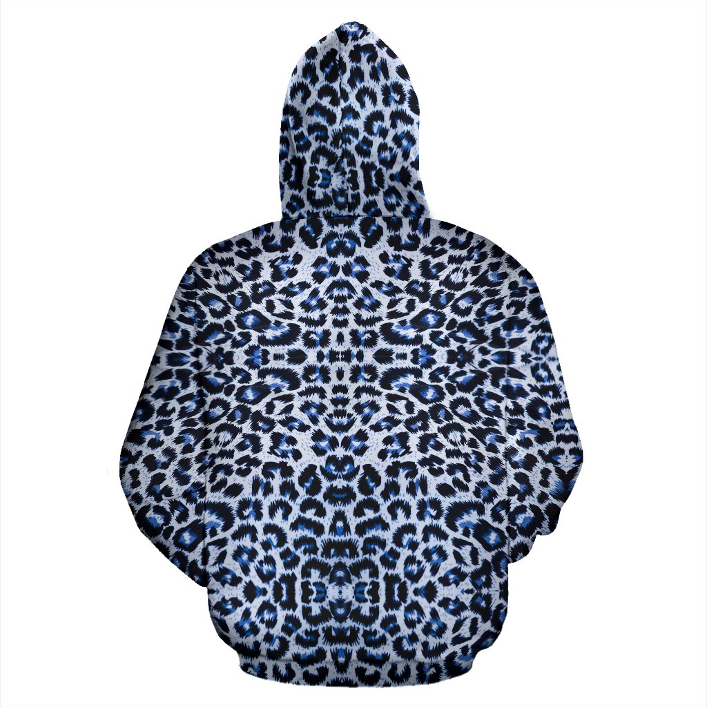 Leopard Blue Skin Print Pullover Hoodie