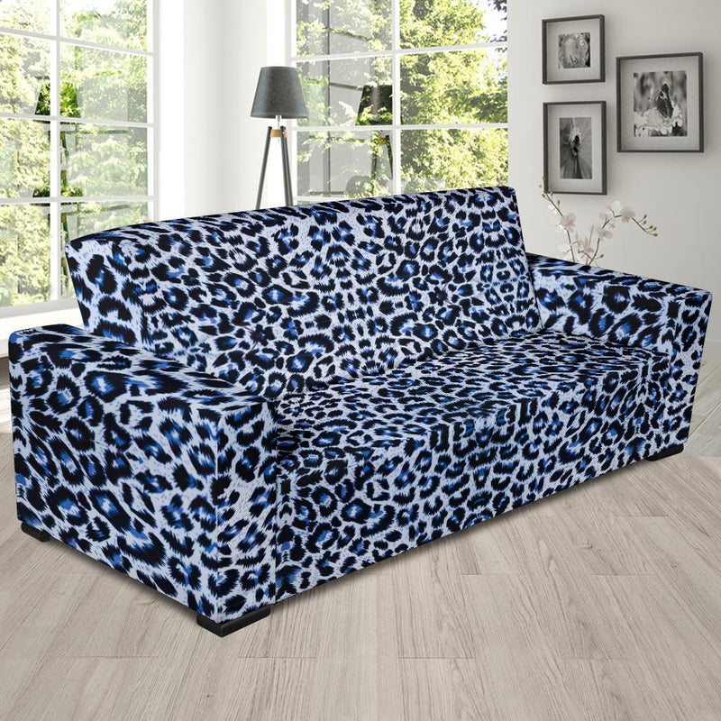 Leopard Blue Skin Print Sofa Slipcover-JTAMIGO.COM