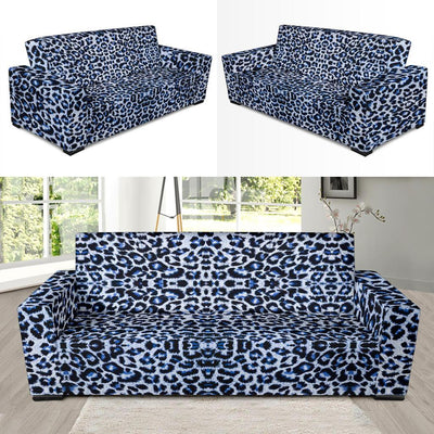 Leopard Blue Skin Print Sofa Slipcover-JTAMIGO.COM