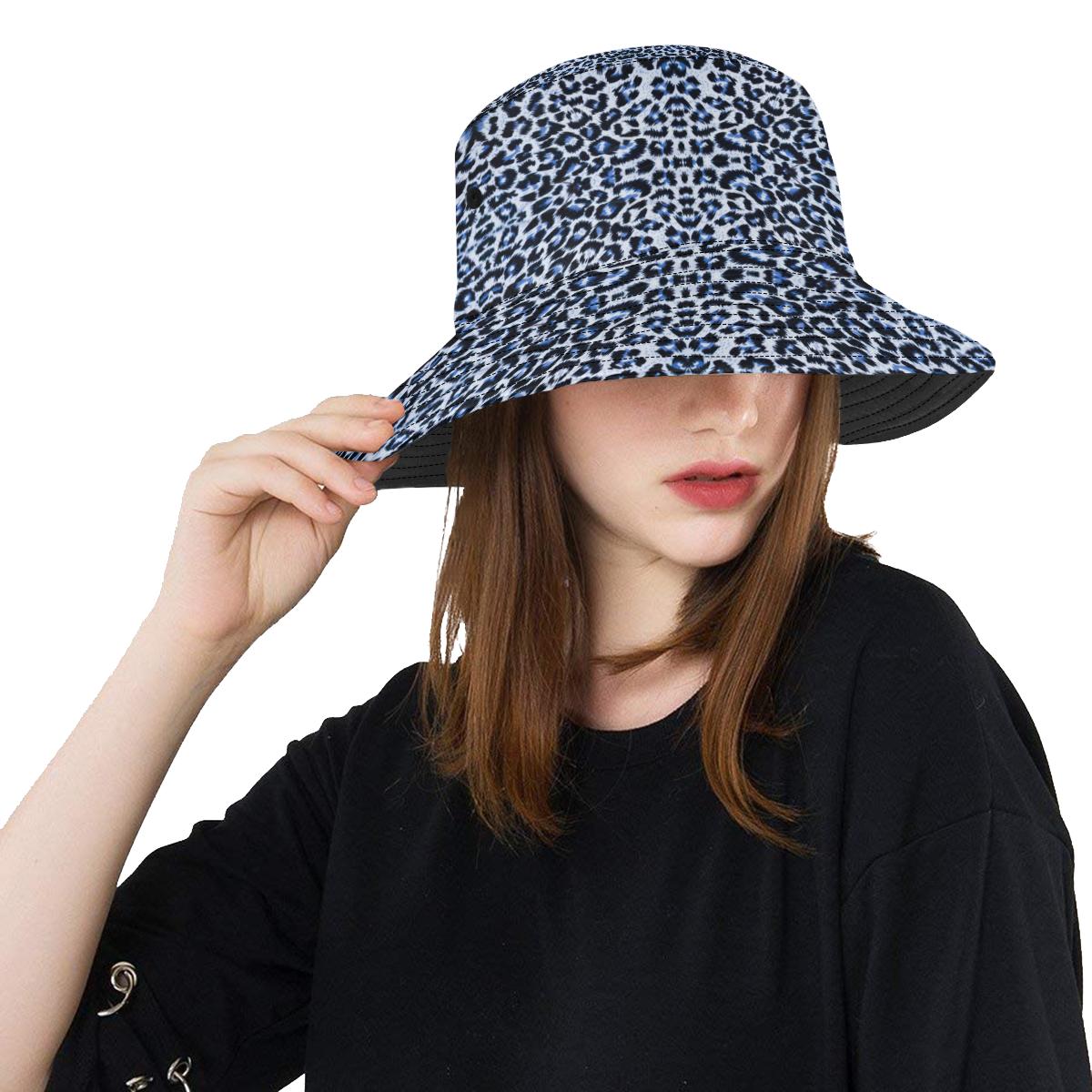 Leopard Blue Skin Print Unisex Bucket Hat