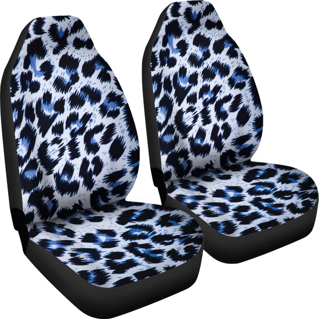 Leopard Blue Skin Print Universal Fit Car Seat Covers