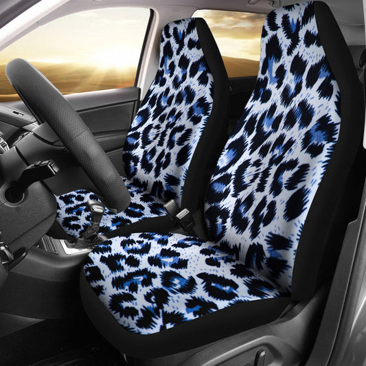 Leopard Blue Skin Print Universal Fit Car Seat Covers