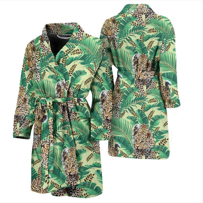 Leopard Pattern Print Design 03 Men Bathrobe-JORJUNE.COM