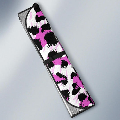 Leopard Pink Skin Print Car Sun Shade For Windshield