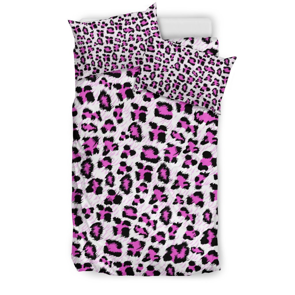 Leopard Pink Skin Print Duvet Cover Bedding Set