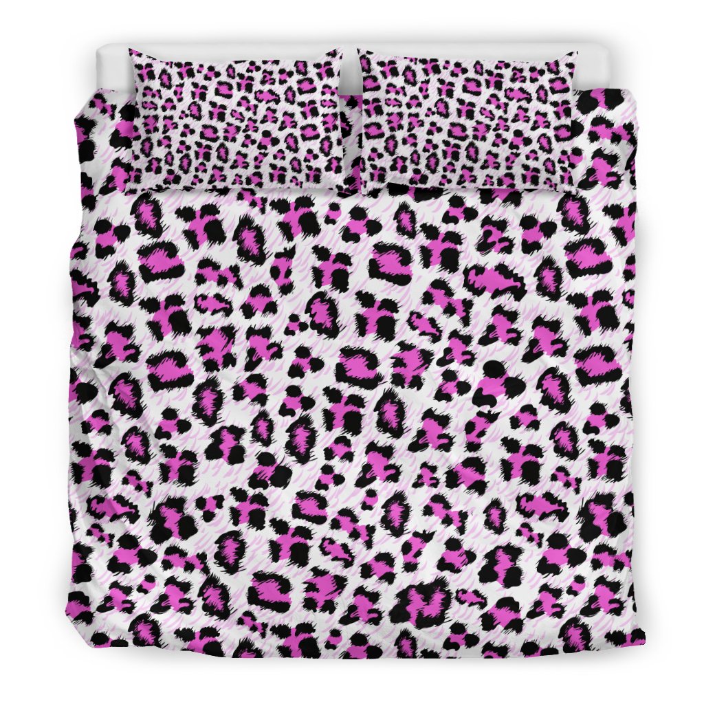 Leopard Pink Skin Print Duvet Cover Bedding Set