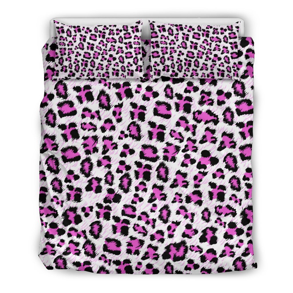 Leopard Pink Skin Print Duvet Cover Bedding Set