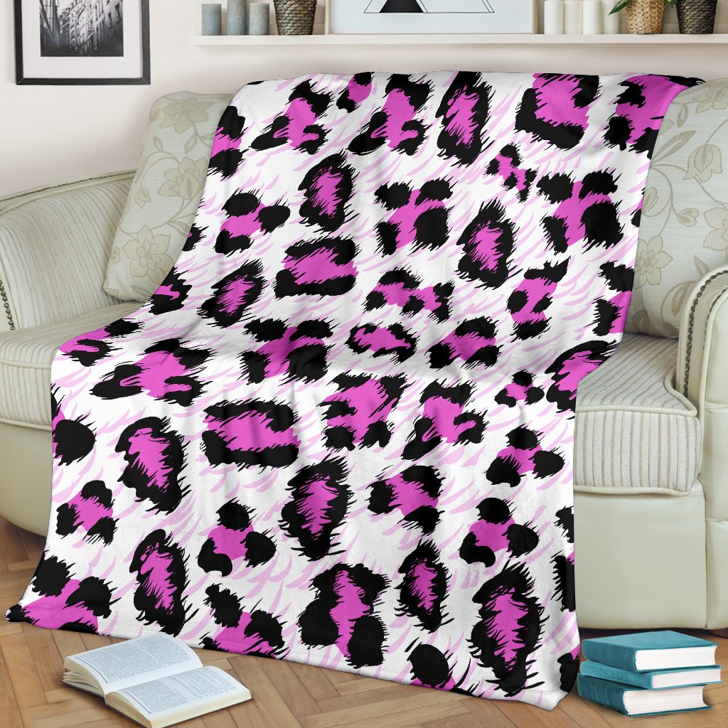 Leopard Pink Skin Print Fleece Blanket