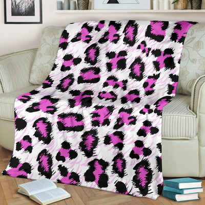 Leopard Pink Skin Print Fleece Blanket