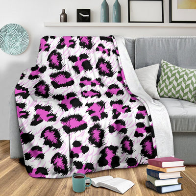 Leopard Pink Skin Print Fleece Blanket