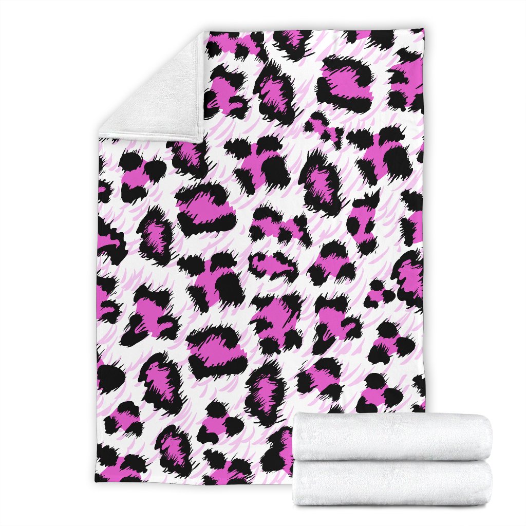 Leopard Pink Skin Print Fleece Blanket