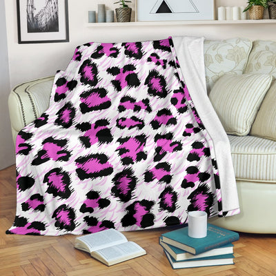 Leopard Pink Skin Print Fleece Blanket