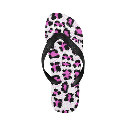 Leopard Pink Skin Print Flip Flops-JTAMIGO.COM