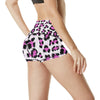 Leopard Pink Skin Print High Waisted Spandex Shorts-JTAMIGO.COM