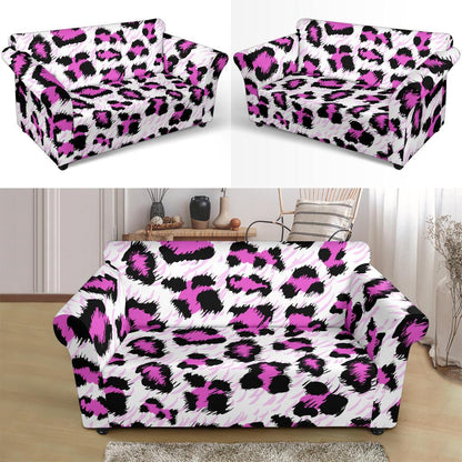 Leopard Pink Skin Print Loveseat Slipcover-JTAMIGO.COM