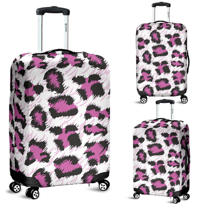 Leopard Pink Skin Print Luggage Cover Protector