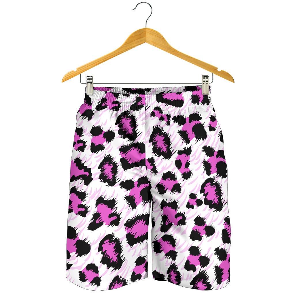 Leopard Pink Skin Print Mens Shorts-JTAMIGO.COM