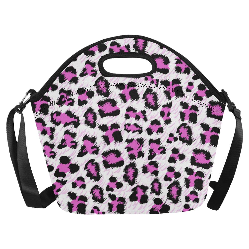Leopard Pink Skin Print Neoprene Lunch Bag (Model 1669)(Large)-JTAMIGO.COM