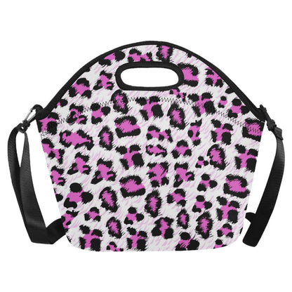 Leopard Pink Skin Print Neoprene Lunch Bag (Model 1669)(Large)-JTAMIGO.COM