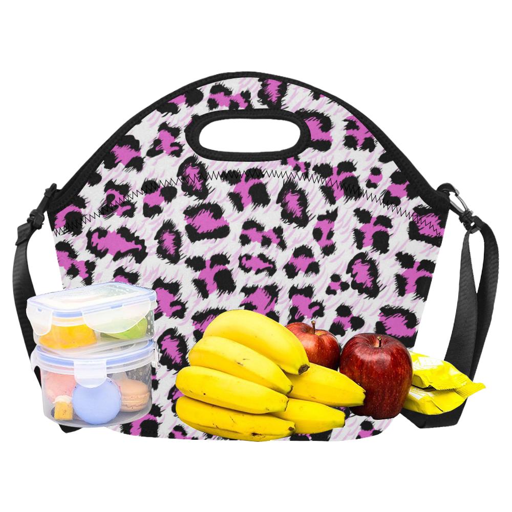 Leopard Pink Skin Print Neoprene Lunch Bag (Model 1669)(Large)-JTAMIGO.COM