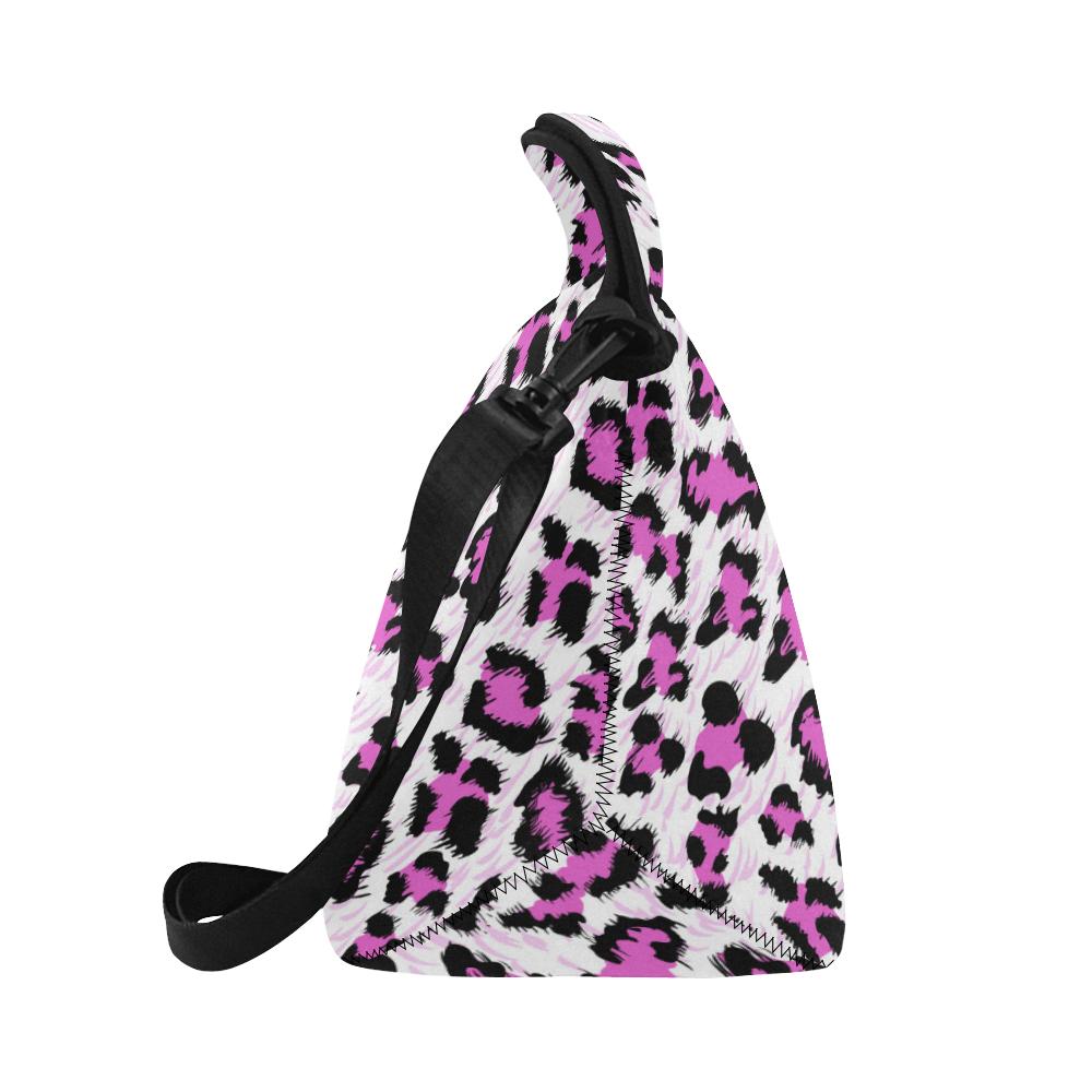 Leopard Pink Skin Print Neoprene Lunch Bag (Model 1669)(Large)-JTAMIGO.COM