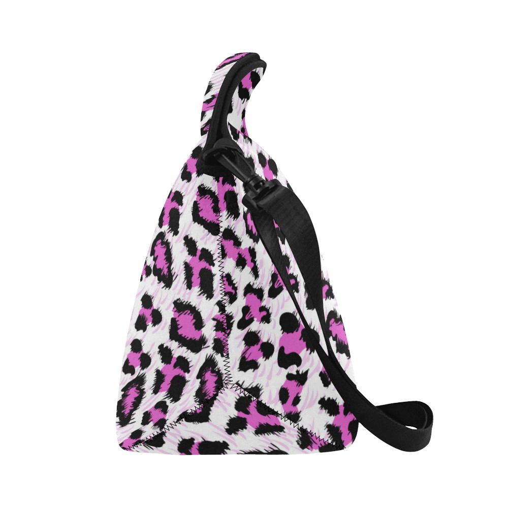 Leopard Pink Skin Print Neoprene Lunch Bag (Model 1669)(Large)-JTAMIGO.COM