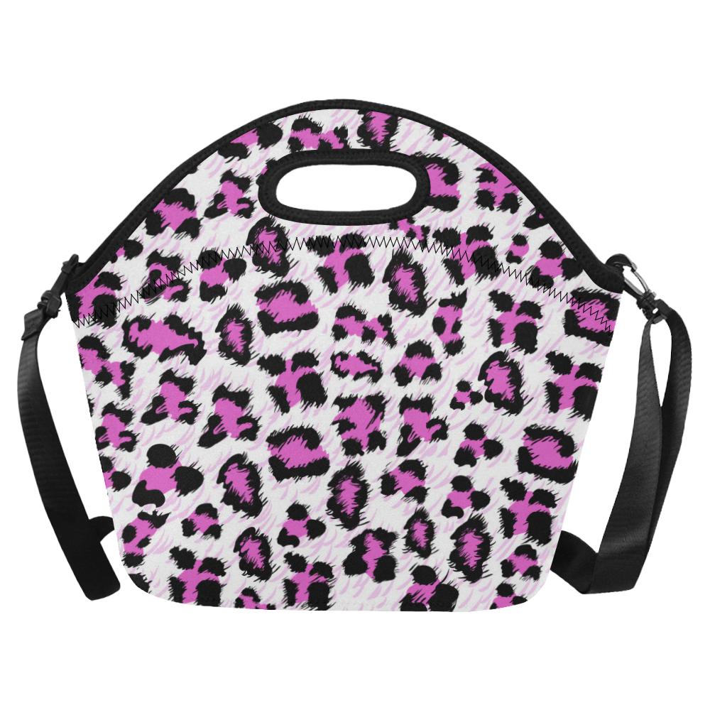 Leopard Pink Skin Print Neoprene Lunch Bag (Model 1669)(Large)-JTAMIGO.COM