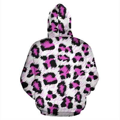 Leopard Pink Skin Print Pullover Hoodie