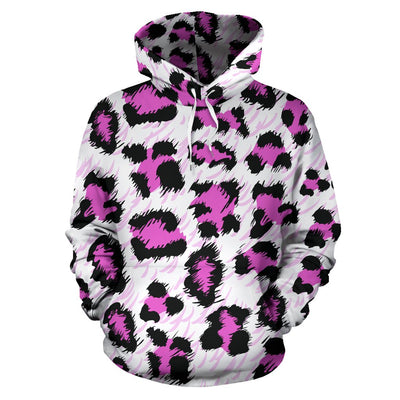 Leopard Pink Skin Print Pullover Hoodie