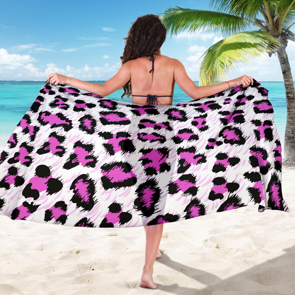 Leopard Pink Skin Print Sarong Pareo Wrap