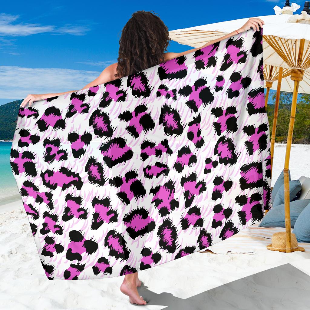 Leopard Pink Skin Print Sarong Pareo Wrap