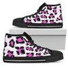 Leopard Pink Skin Print Women High Top Shoes