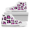 Leopard Pink Skin Print Women High Top Shoes