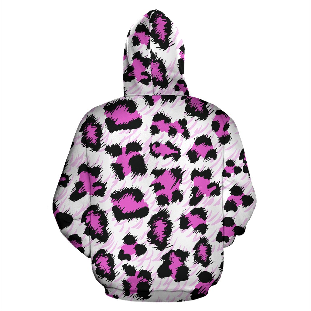 Leopard Pink Skin Print Zip Up Hoodie