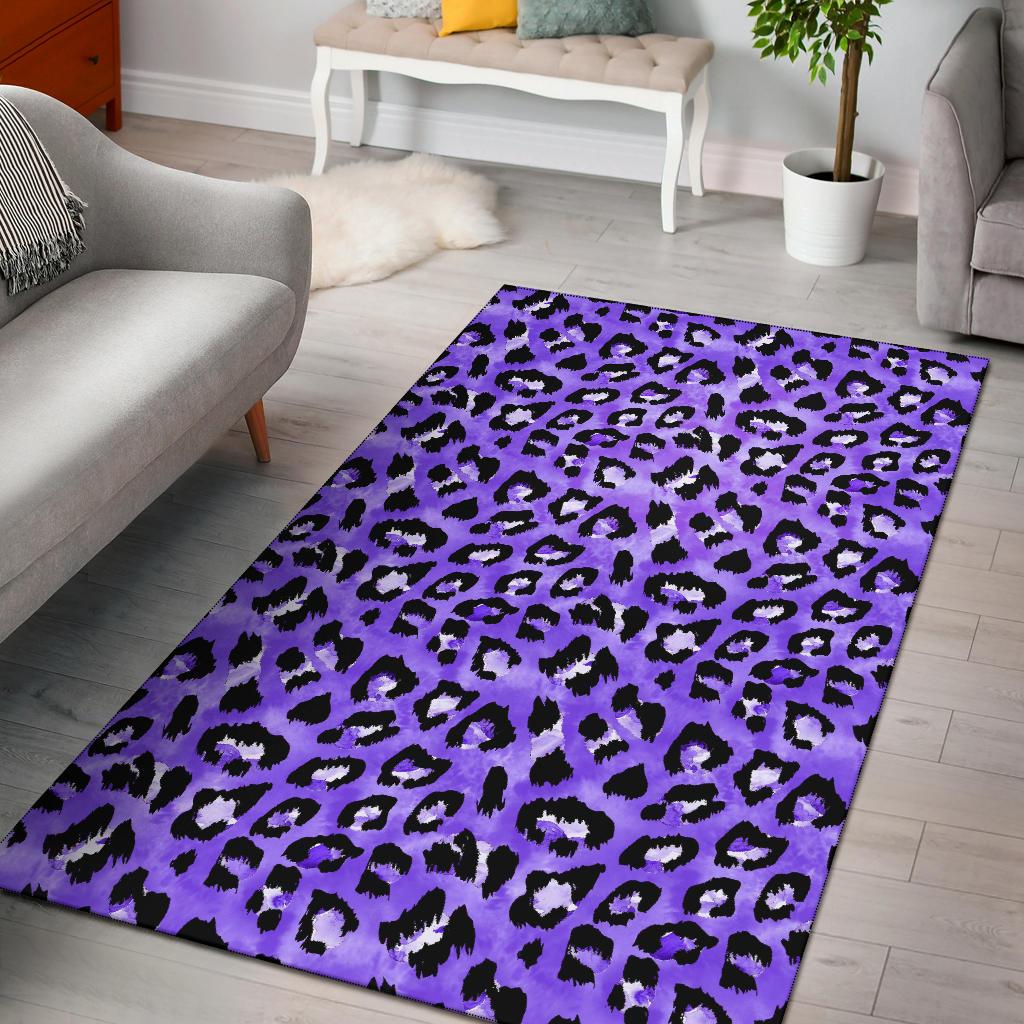 Leopard Purple Skin Print Area Rugs-JTAMIGO.COM
