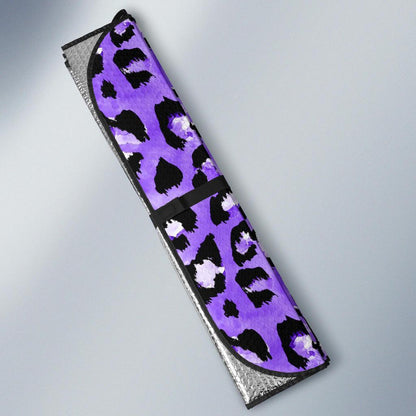 Leopard Purple Skin Print Car Sun Shade For Windshield