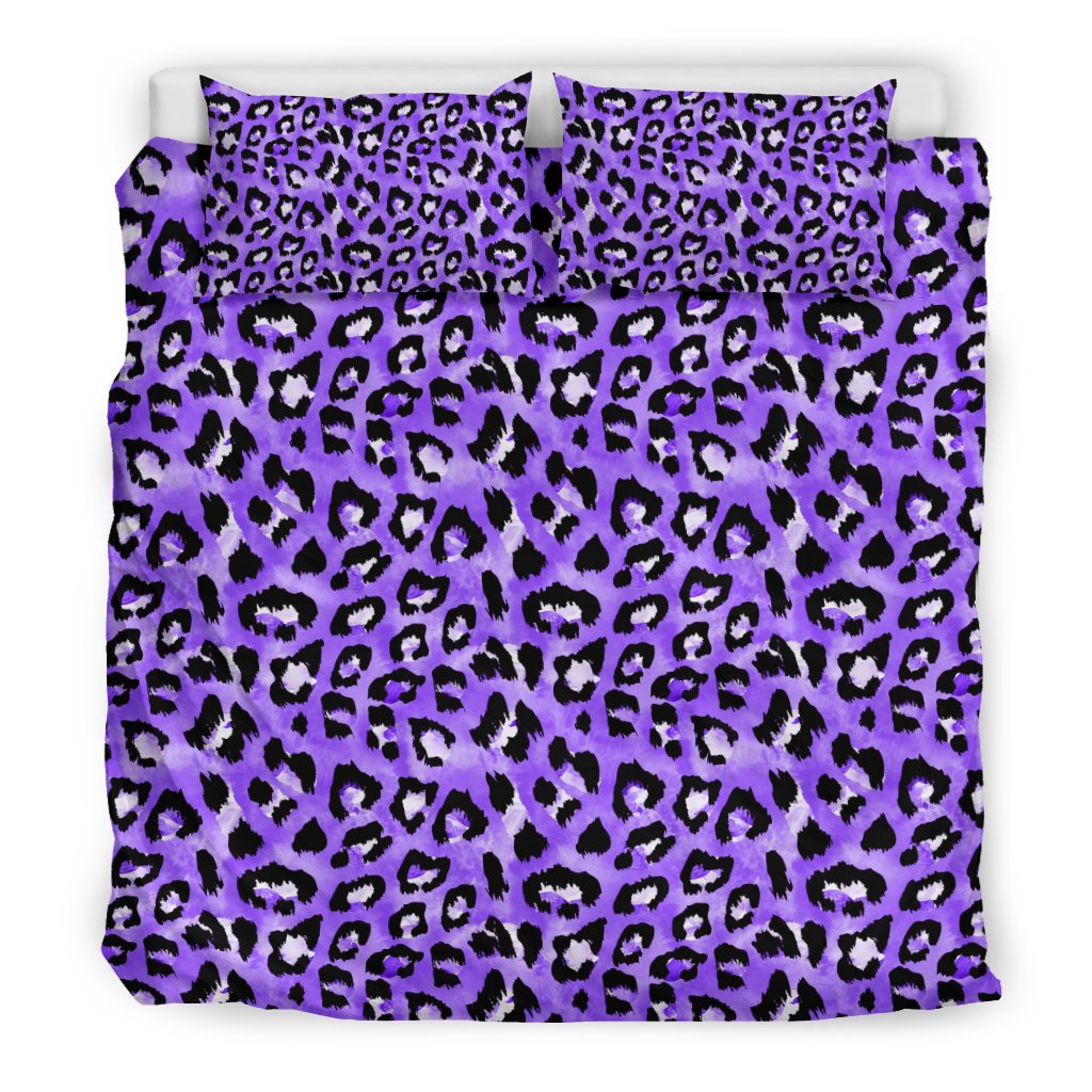 Leopard Purple Skin Print Duvet Cover Bedding Set