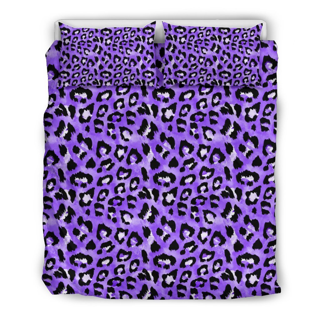 Leopard Purple Skin Print Duvet Cover Bedding Set