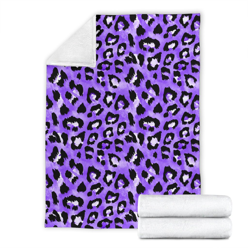 Leopard Purple Skin Print Fleece Blanket